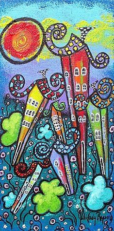 Art: Rainbow Cottages by Artist Juli Cady Ryan