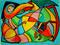 Art: Umbrellas in the Wind by Artist Chris Jeanguenat