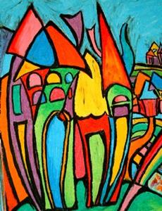 Detail Image for art Farm in Field of Flowers