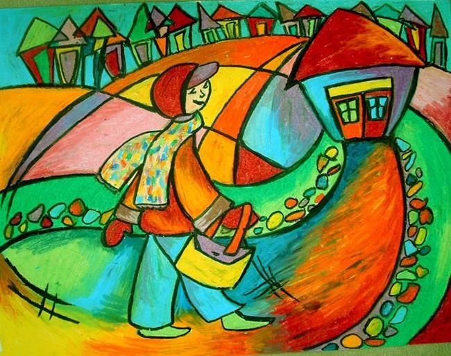 Art: On the Way to School by Artist Chris Jeanguenat