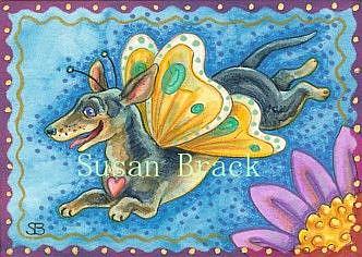 Art: FLYING HOT DOG by Artist Susan Brack