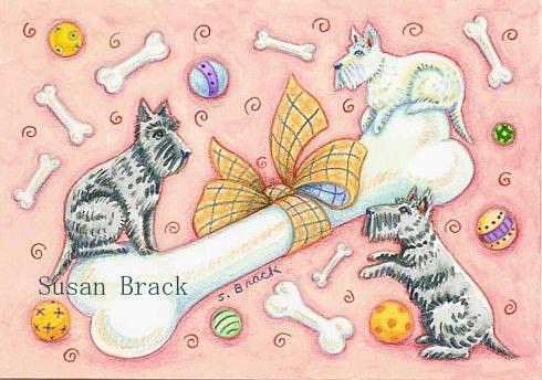 Art: BOW WOW BONES & BALLS by Artist Susan Brack