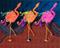 Art: Chorus Line Flamingoes by Artist Alma Lee
