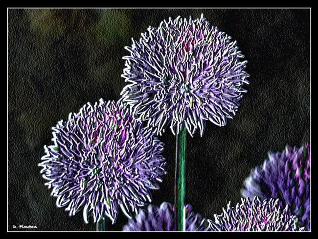 Art: Chives on Black by Artist Deanne Flouton