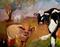 Art: Pig and Cow by Artist Delilah Smith