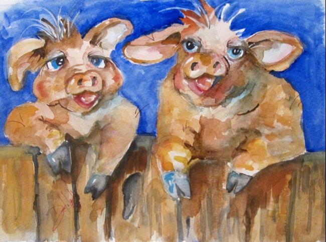 Art: Happy Pigs by Artist Delilah Smith