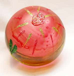 Detail Image for art 2012 Dragonfly Ball Pink w/ Green Stripe #1 of 24
