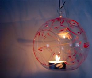 Detail Image for art Pink Dragonfly Ball Candle Holder
