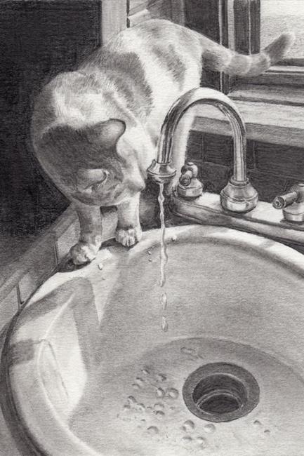 Art: Water Cat by Artist Robin Cruz McGee
