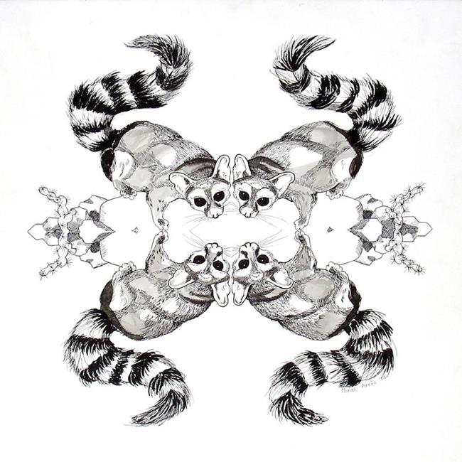 Art: Kaleidoscopic Lemurs by Artist Muriel Areno