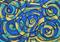 Art: Blue and Gold Swirls by Artist Dorothy Edwards