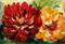Art: Zinnia Red and Yellow by Artist Laurie Justus Pace