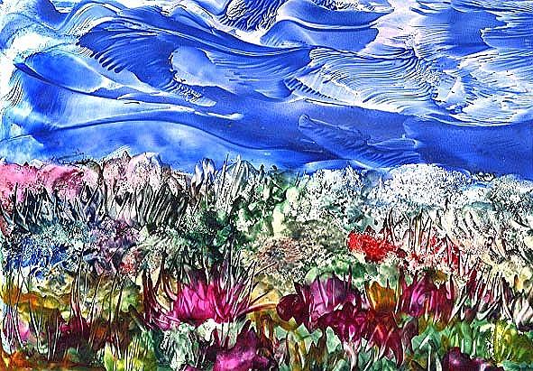 Art: Encaustic Abstract - sold by Artist Ulrike 'Ricky' Martin