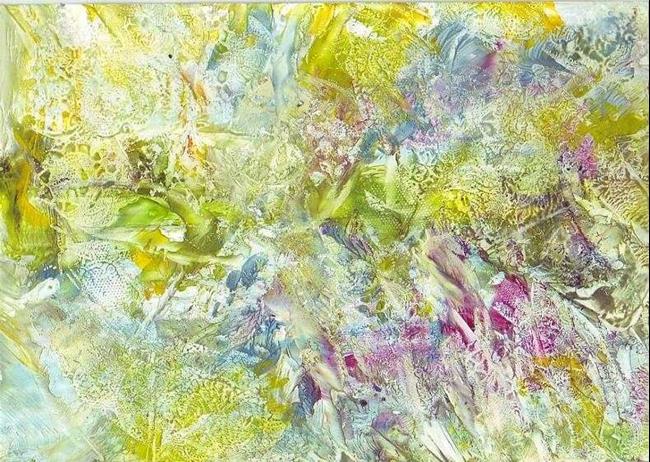 Art: ENCAUSTIC ABSTRACT # 150 - sold by Artist Ulrike 'Ricky' Martin