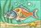 Art: BIG FISH LITTLE FISH Food Chain by Artist Susan Brack