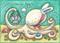 Art: HERE COMES THE EASTER OCTOPUS by Artist Susan Brack