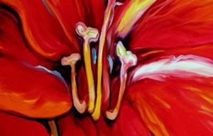 Detail Image for art RED AMARYLLIS ABSTRACT