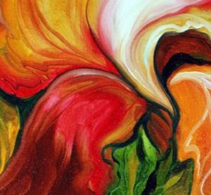 Detail Image for art RED IRIS ABSTRACT