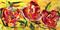 Art: Three Red Roses by Artist Laurie Justus Pace