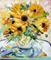 Art: Sunflowers in a Vase by Artist Laurie Justus Pace