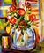 Art: Six Abstract Roses by Artist Laurie Justus Pace