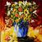 Art: A Vase of Sunflowers, Lilies and Poppies by Artist Laurie Justus Pace