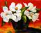 Art: Magnolias in Red by Artist Laurie Justus Pace