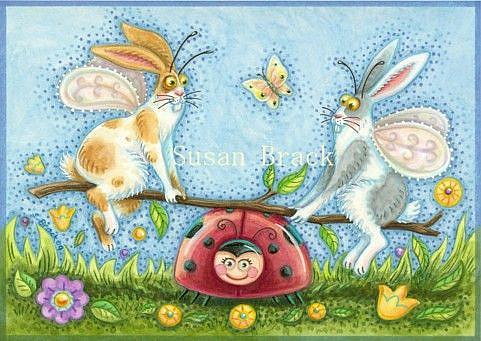 Art: FLUTTERBUN LADYBUG SEESAW by Artist Susan Brack
