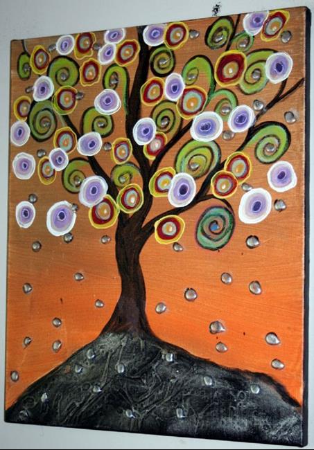 Art: SUNSET WITH FLOWERS-sold by Artist LUIZA VIZOLI