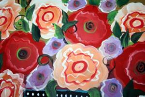 Detail Image for art HAPPY CHRISTMAS FLOWERS-sold
