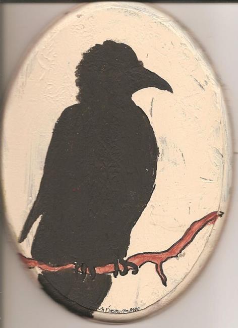 Art: Raven Anticipates the Day by Artist Nancy Denommee   