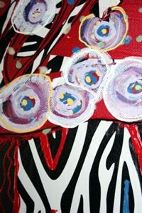 Detail Image for art BEAUTIFUL ABSTRACT  ROSES IN A WAVY VASE-sold
