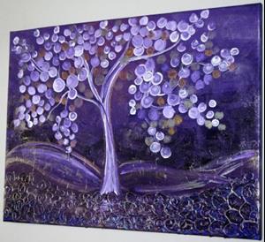 Detail Image for art PURPLE WHISHES TREE-sold