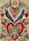 Art: Valentine Fraktur with Hearts and Birds by Artist Theodora Demetriades 