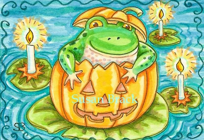 Art: HAPPY HALLOWEEN Frog by Artist Susan Brack