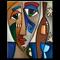 Art: Faces1180 2430 Original Abstract Art Painting Hands Off My Wine by Artist Thomas C. Fedro