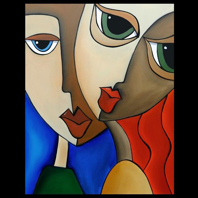 Art: Faces1192 2228 Original Abstract Art Painting Notice Me by Artist Thomas C. Fedro