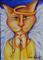 Art: Angel Cat With Cross by Artist Deb Harvey