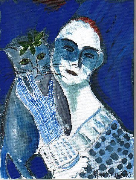 Art: Lovers in Blue by Artist Nancy Denommee   