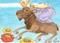 Art: Moose Fly in Flight by Artist Kim Loberg