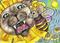 Art: Siamese Sunflower & Bumble Mouse-'Hello There!' by Artist Kim Loberg