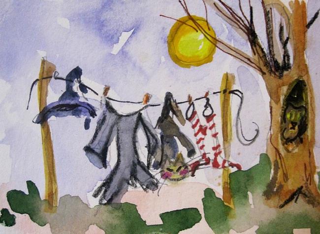 Art: Wash Day Aceo by Artist Delilah Smith