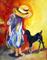 Art: Girl with Her Goat by Artist Laurie Justus Pace