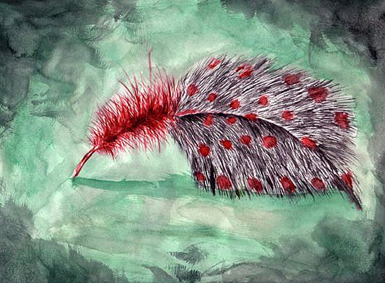 Art: Watercolor Feather by Artist Erika 