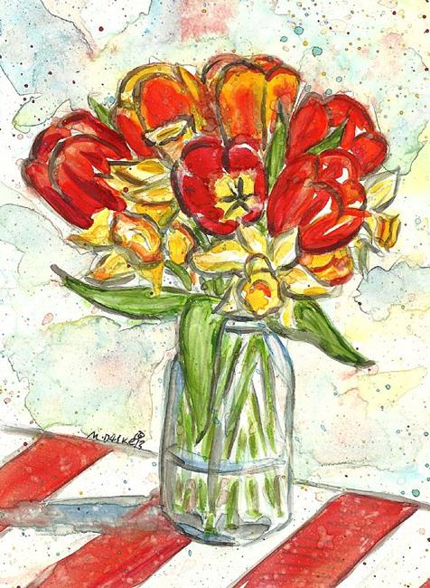 Art: April Flowers by Artist Melinda Dalke