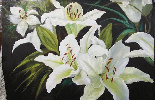 Art: White Daylilies by Artist Barbara Haviland