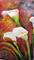 Art: Abstract Calla Lilies on Red by Artist Barbara Haviland