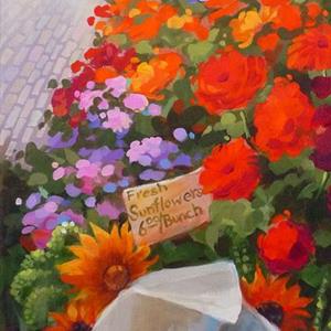 Detail Image for art Seattle Pike Place Market: Mixed Bouquets ~ Sold