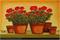 Art: Geraniums on the Potting Bench by Artist Lar Shackelford