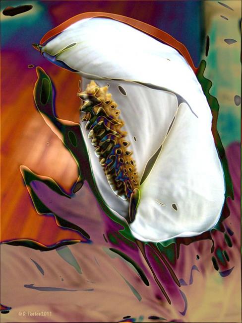 Art: Peace Lily Abstract by Artist Deanne Flouton
